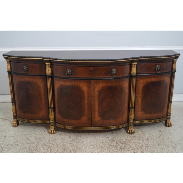 Age: c1998 Details: Model 9201-21-114 Gorgeous Figural Mahogany Throughout Key Locking w. Key Regency Style Gild Gold...