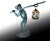 Late 20th Century Spi Walking Frog With Lantern Garden Statue For Sale - Image 4 of 6