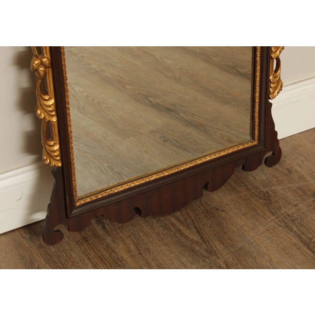 Carvers' Guild Carvers' Guild Chippendale Style Striped Mahogany Eagle Carved Wall Mirror For Sale - Image 4 of 13