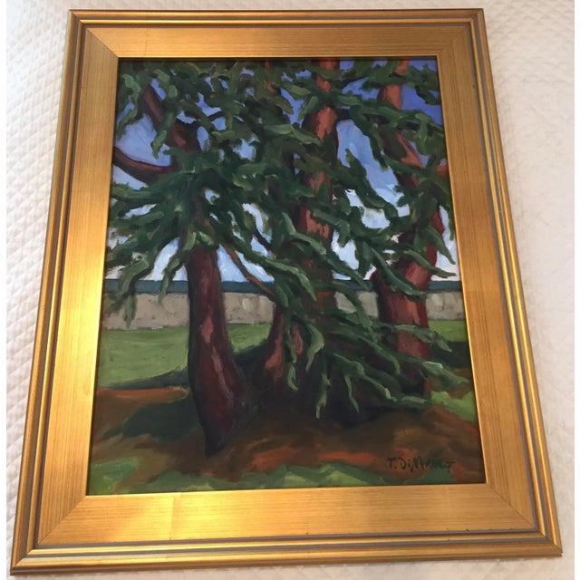 This landscape oil painting was painted onsite, "en plein air" at Maymont Park in Richmond, Virginia. The close view of...