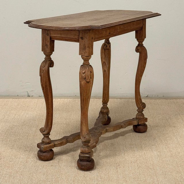 Sienna 18th Century French Hand-Carved Side Table in Stripped Oak For Sale - Image 8 of 18