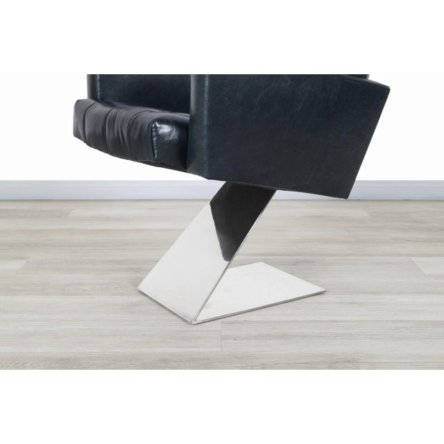 Vintage Stainless Steel "Z" Lounge Chairs by Milo Baughman for Thayer Coggin For Sale - Image 11 of 13