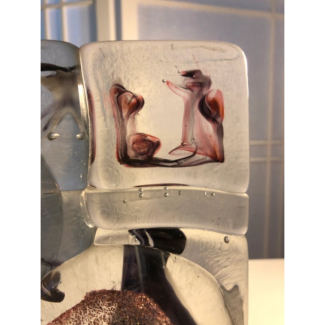 Isabelle Monod Glass Sculpture, Venice, Italy, 2005, 9.5" Tall X 7.75" Wide, X 1.5" Deep For Sale - Image 9 of 12