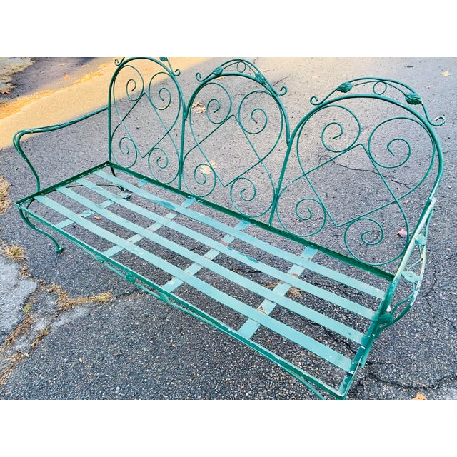 Vintage Wrought Iron Mid Century Modern Patio Sofa Coastal Grandmother