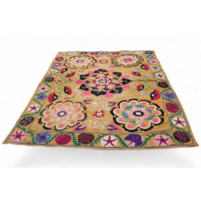 Hand Embroidered suzani from Uzbekistan.Tablecloth, Wall hanging, Bedspread,Bedcover. Actual colors may vary from those...