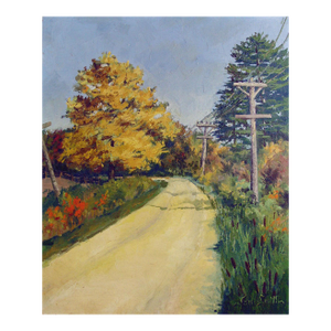 Late 20th Century Impressionist Country Road Landscape Painting