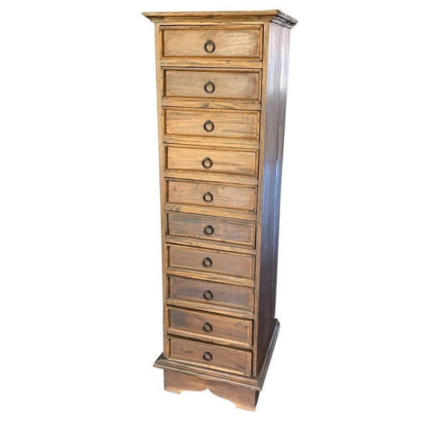 Brown 1930s Spanish Colonial 10 Drawer Wooden Lingerie Chest For Sale - Image 8 of 8