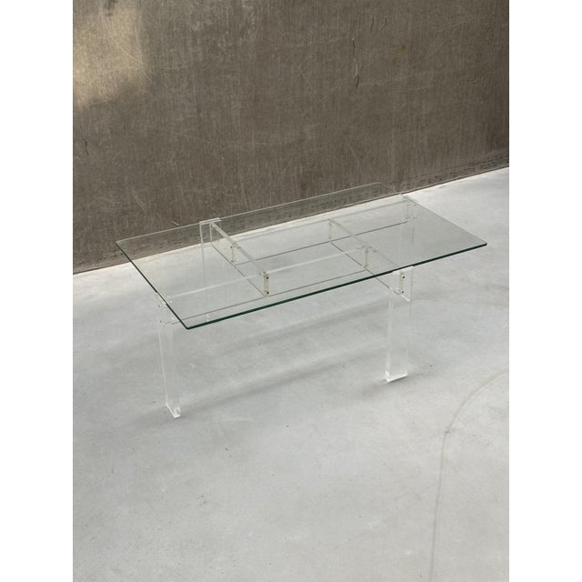 Vintage Coffee Table with Acrylic and Glass Top, 1960s For Sale - Image 5 of 9