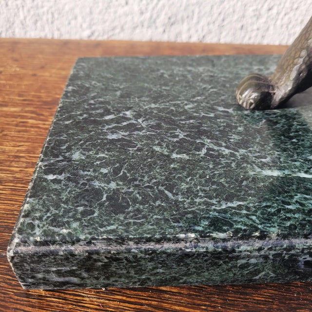 20th Century Art Deco Bronze & Marble Panther, 1920s For Sale - Image 3 of 18