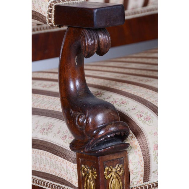French Empire Mahogany Sofa, 1860s For Sale - Image 6 of 17