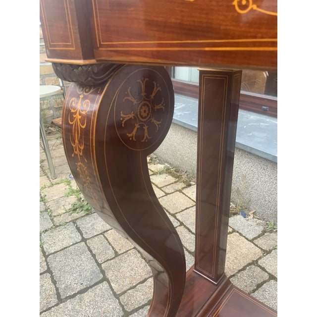 Biedermeier Console Inlaid in Mahogany, 1840s For Sale - Image 17 of 18