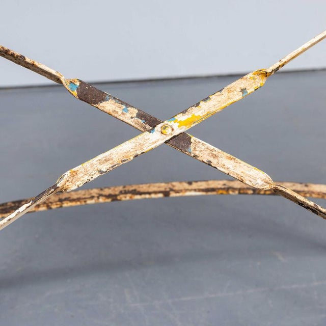 Vintage French Rectangular Forged Metal Folding Dining Table, 1950s For Sale - Image 4 of 9