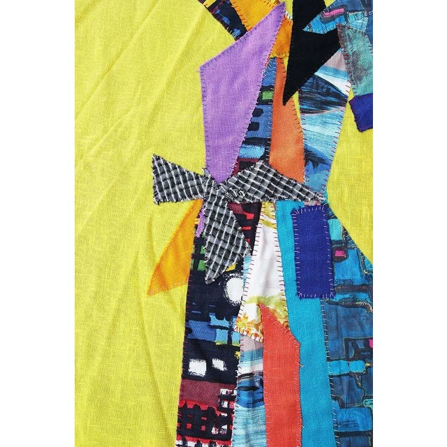 1960s Colorful Tapestry of an Abstract Woman in a Patchwork Garment Carrying a Basket by Coraif For Sale In Houston - Image 6 of 9