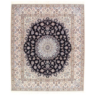 Pasargad Ny Fine Persian Nain Silk & Wool 6-Lines Rug - 6'9" X 8' For Sale