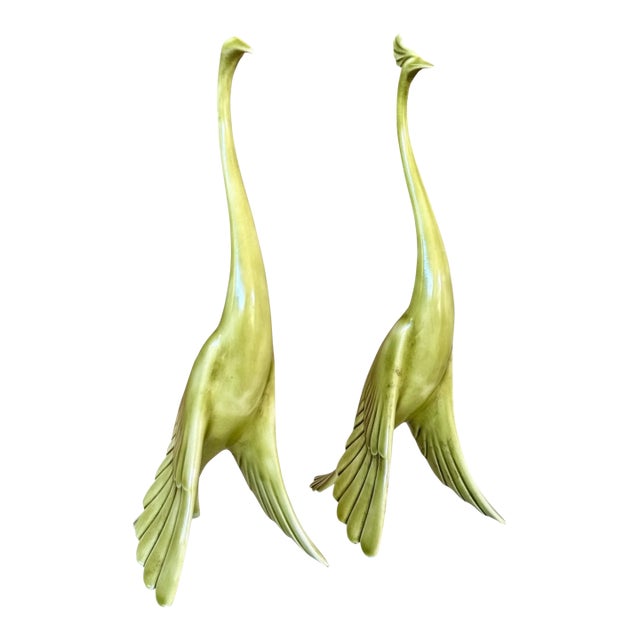 Pair of Mid-Century Ceramic Peacock Figurines by Anthony Freeman McFarlin For Sale