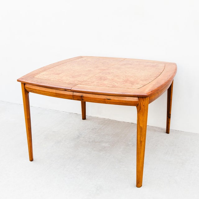 Vintage Mid Century Modern Walnut & Burl Extension Dining Table by Cal Mode For Sale - Image 15 of 15