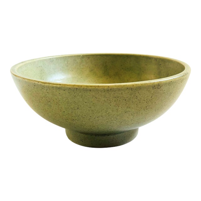 Haeger Speckled Green Pottery Bowl For Sale
