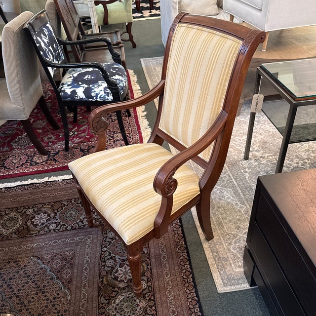 Brown Ethan Allen French Regency Louis XVI Cherry Wood Dining Chairs, Set of Eight For Sale - Image 8 of 12