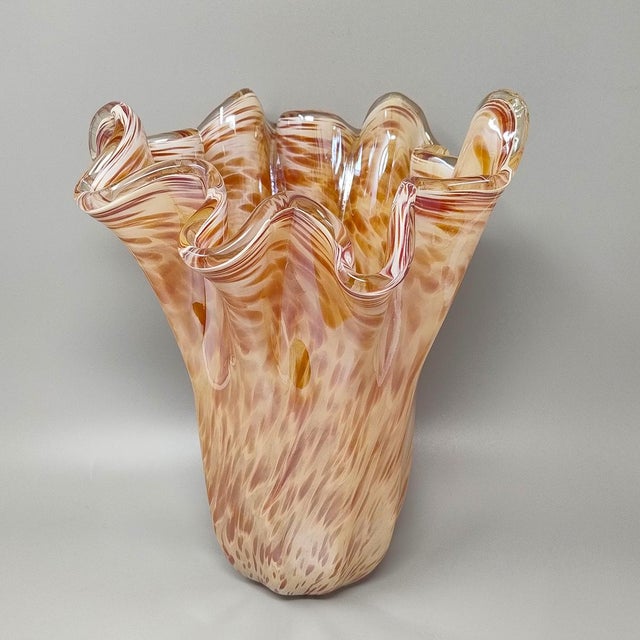 Mid-Century Modern Murano Glass Draped Vase from Michielotto, Italy, 1970s For Sale - Image 3 of 7