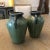 Studio Pottery Green and Blue Glazed With Handle Vases - Set of 2 For Sale - Image 4 of 7