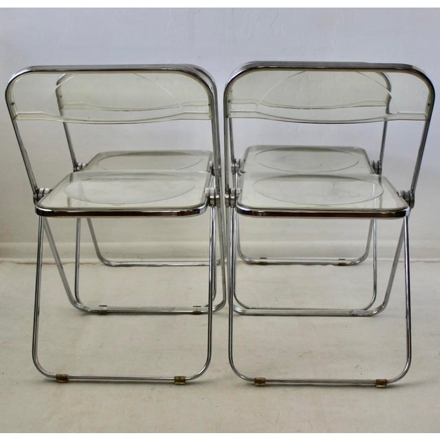 Pila Folding Lucite Chairs by Piretti for Castelli Chrome Smoked Lucite Vintage -Set of 4 For Sale - Image 17 of 18