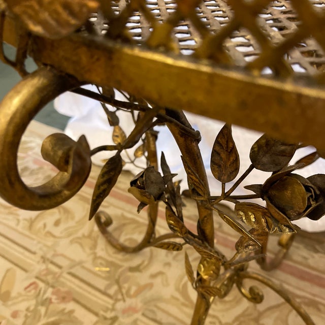 Metal Antique Cast Iron Floral Jardiniere For Sale - Image 7 of 10