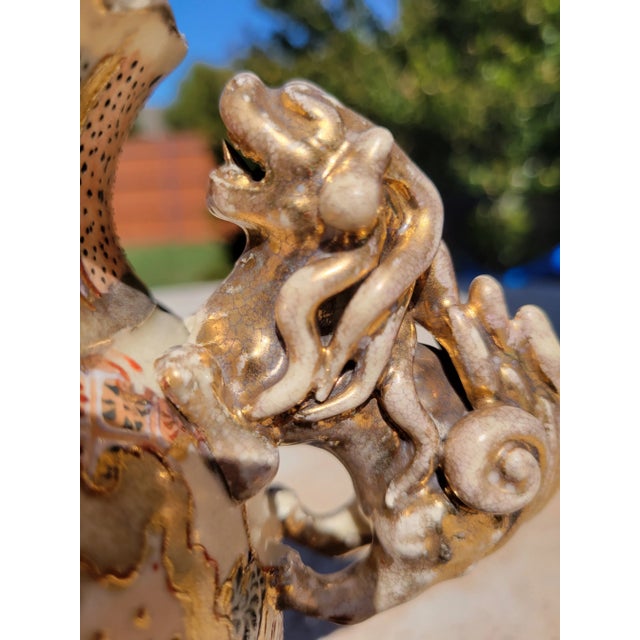 Vintage Asian Urn With Lid For Sale - Image 4 of 9