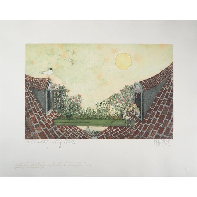 Modern Lars BO, The Reading of the Day, 1969, Etching For Sale - Image 3 of 10