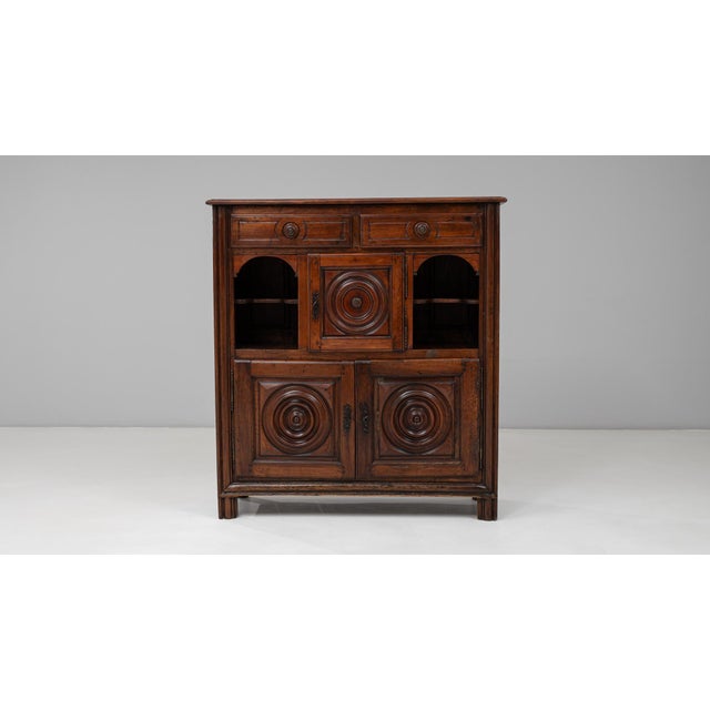 19th Century French Neo-Basque Wooden Buffet in Original Patina For Sale - Image 4 of 18