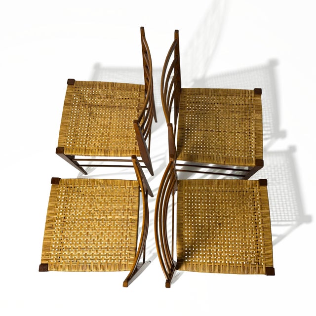 Beige Vintage Italian Chairs in the style of Gio Ponti, 1950s, Set of 4 For Sale - Image 8 of 9