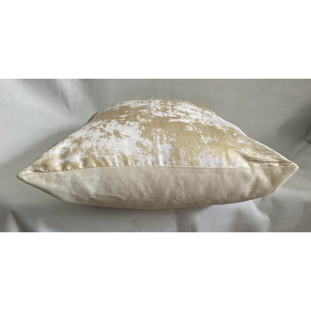 2020s Contemporary Gold Metallic Abstract Printed Accent Pillow For Sale - Image 5 of 6