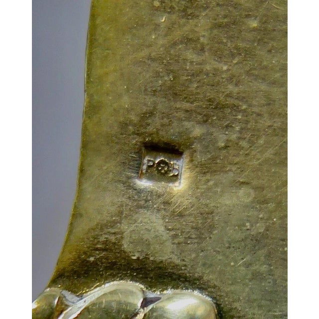 Antique Continental Silver w/ Gold Wash Dessert Set For Sale - Image 4 of 12