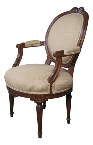 Late 20th Century Baker McMillen French Louis XVI Neoclassical Ribbon Fauteuil Balloon Back Chair