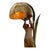 Beautiful French Circa 1900 Gilt Metal Art Nouveau Nautilus Shell Lamp with a woman holding up the shell with long leaves...