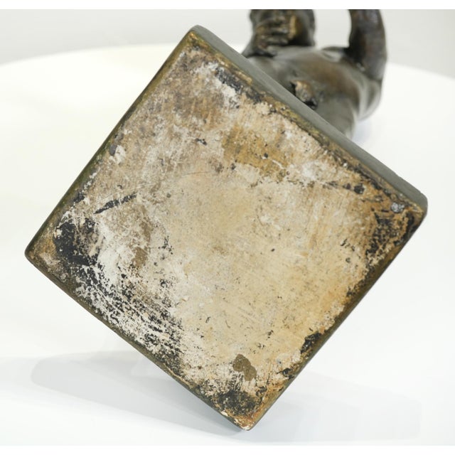 Early 20th Century Male Nude Athlete Plaster Maquette, Studio Original, Signed For Sale - Image 10 of 11