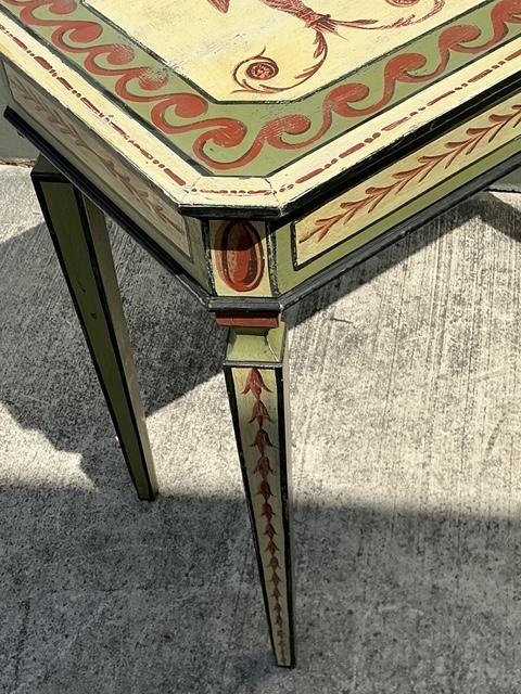 Vintage 1992 Hand Painted Swan Console Table - Side view