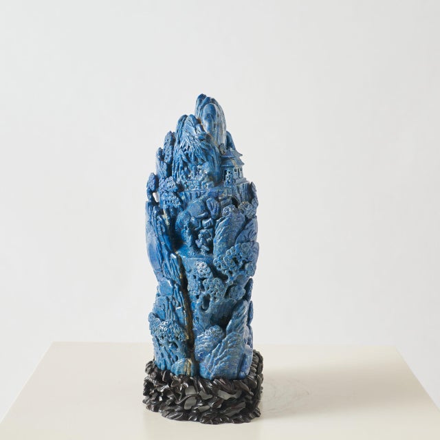 Lapis Lazuli Mountain-Form Carving For Sale - Image 4 of 7
