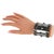 Gray Givenchy Paris High-Gloss Gunmetal Chains and Studs Cuff Bracelet For Sale - Image 8 of 16