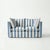 Sophie Conran Coco 2 Seater Sofa - Cornish Blue Wide Stripes with Knife Edge Cushion For Sale - Image 4 of 4