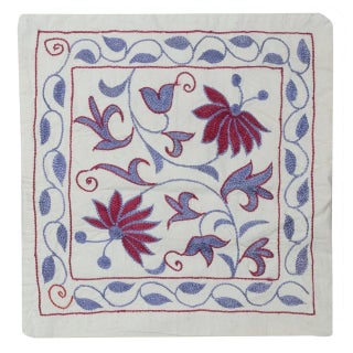 18"x19" Modern Cushion Cover. 100% Cotton Lace Pillow. Embroidered Pillowcase For Sale