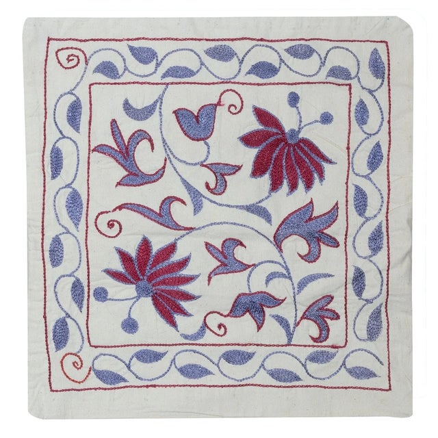 18"x19" Modern Cushion Cover. 100% Cotton Lace Pillow. Embroidered Pillowcase For Sale