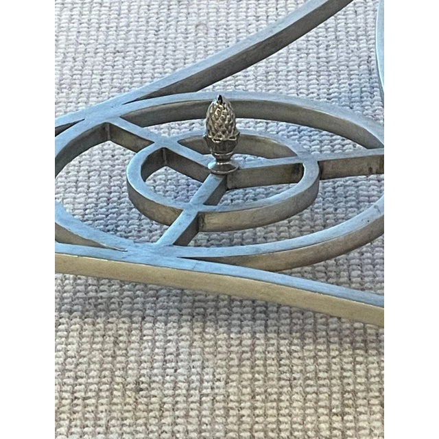 Hollywood Regency Style Mirrored Gueridon, Center Table, Silver Gilt, Lion Heads For Sale - Image 11 of 13