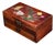 Vintage Rosewood Jewelry Box With Mother of Pearl Mandarin Ducks & Drawer For Sale