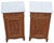 Antique Cherry and Walnut Bedside Tables with Marble Tops, 1890s, Set of 2 For Sale - Image 5 of 9