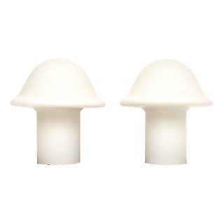 Large Vintage Murano Glass Mushroom Lamps, 1970s, Set of 2 For Sale