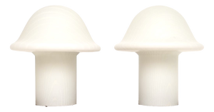 Large Vintage Murano Glass Mushroom Lamps, 1970s, Set of 2