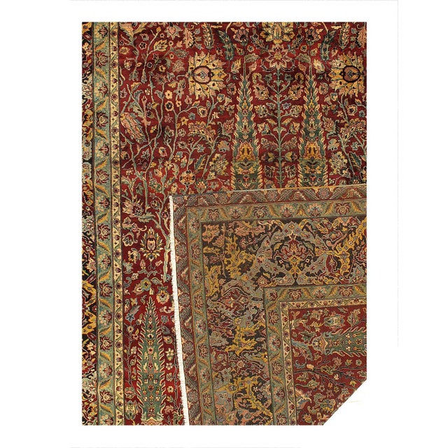 Traditional Fine Hand Knotted Agra Rug 10'1'' X 14'5'' For Sale - Image 3 of 3