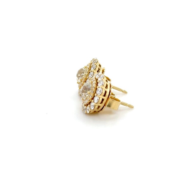 Contemporary Crown of Light Cut Diamond Convertible Stud Earrings, Pair For Sale - Image 3 of 10
