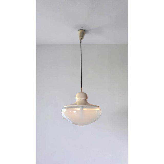 Blown Glass and Metal Pendant Lamp, Italy, 1960s For Sale - Image 6 of 6