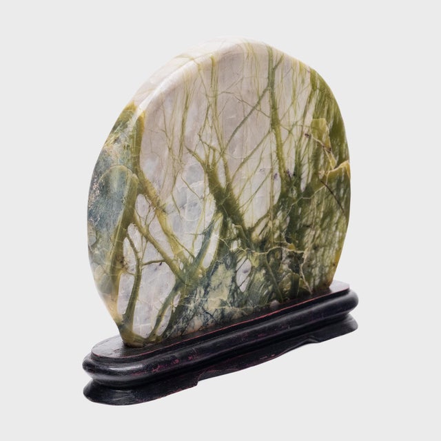 Abstract Petite Greenery Meditation Stone Sculpture For Sale - Image 3 of 6